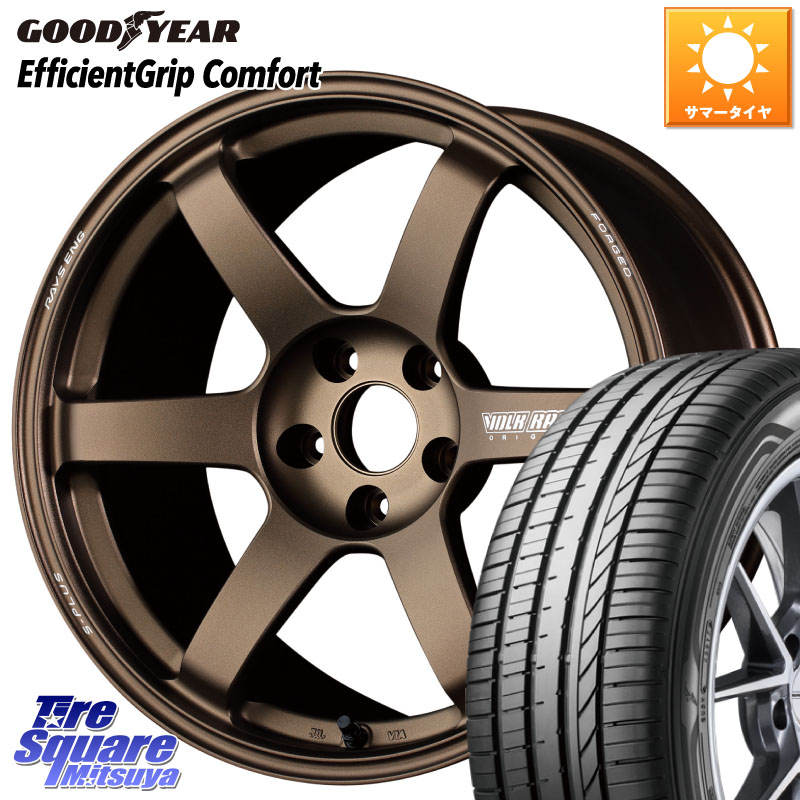 RAYS 【欠品次回10~11月】 TE37 SAGA S-plus VOLK RACING 鍛造 ホイール 18インチ 18 X 7.5J +48 5穴 114.3 グッドイヤー EffcientGrip Comfort サマータイヤ 225/50R18 C-HR 50系エスティマ RV系ヴェゼル RC系オデッセイ後期 MAZDA6 BN・BL系レガシィ