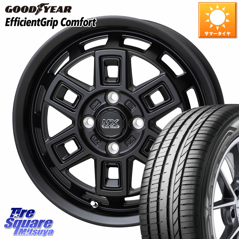 グッドイヤー EffcientGrip Comfort サマータイヤ 165/55R14HotStuff MAD CROSS AEVER マッドクロス アイヴァー ホイール 14インチ 14X4.5J 45 4穴 100 ハイゼットアゲトラCustom車用※軽自動車専用ホイール※ ekワゴン アルト系 モコ 日産 アトレーワゴン キャリイ エ｜タイヤスクエアミツヤ 51,408円