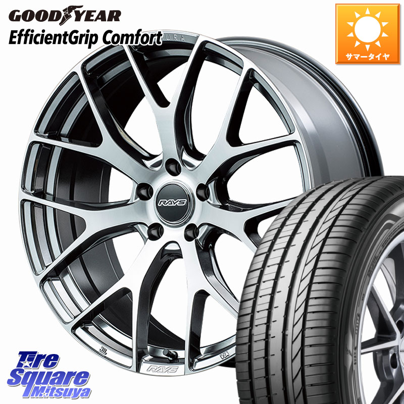 RAYS 【欠品次回8~9月】 HOMURA 2x7FT ホイール 19インチ 19 X 8.0J +45 5穴 114.3 グッドイヤー EffcientGrip Comfort サマータイヤ 235/40R19 ヤリスクロス CY2アコード 70系カムリ