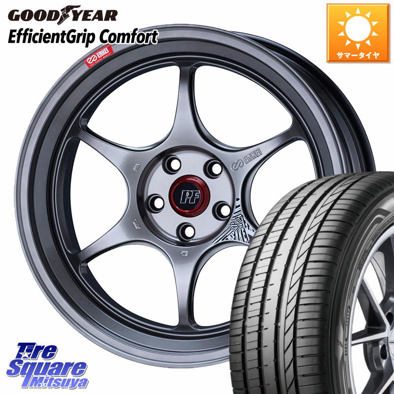 ENKEI エンケイ PerformanceLine PF06 シルバー ホイール 19インチ 19 X 8.5J(VAB 4POT) +42 5穴 114.3 グッドイヤー EffcientGrip Comfort サマータイヤ 245/35R19