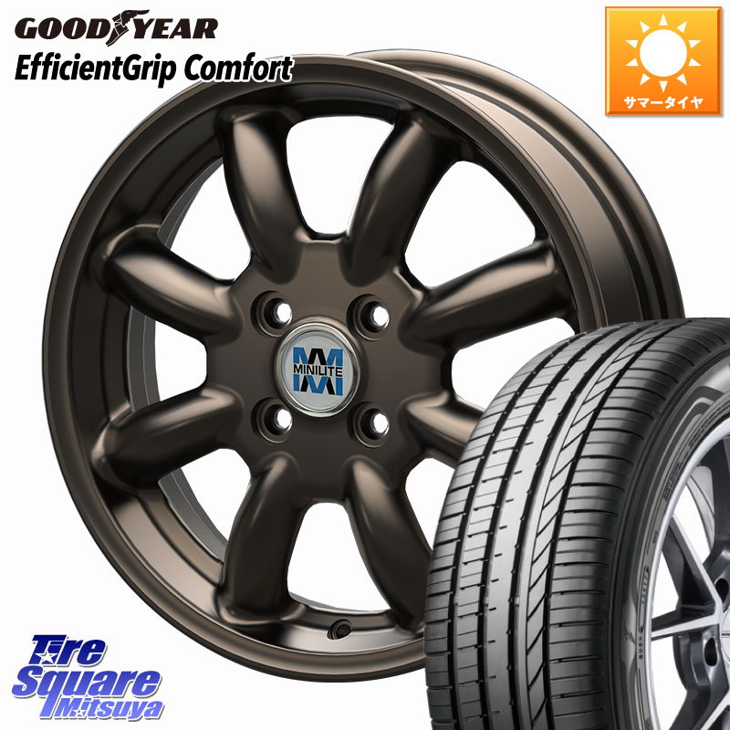 KOSEI MINILITE ブロンズ ホイール 14インチ ミニライト 14 X 5.0J +40 4穴 100 グッドイヤー EffcientGrip Comfort サマータイヤ 165/55R14 ハイゼット アゲトラCustom車用※軽自動車専用ホイール※
