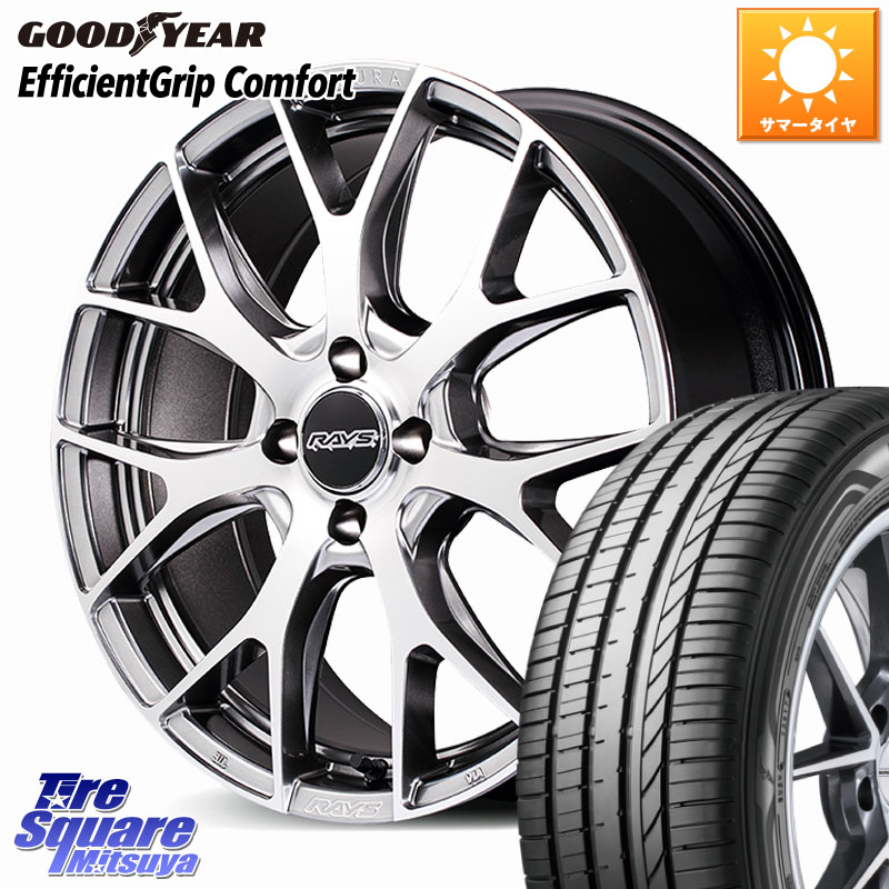 RAYS HOMURA 2x7FT ホイール 17インチ 17 X 7.0J +45 4穴 100 グッドイヤー EffcientGrip Comfort サマータイヤ 215/45R17 FITクロスター