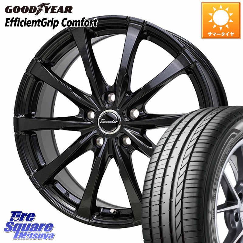 HotStuff Exceeder E08 ホイール 16インチ エクシーダ 16 X 6.0J +40 5穴 100 グッドイヤー EffcientGrip Comfort サマータイヤ 205/55R16 50系プリウス