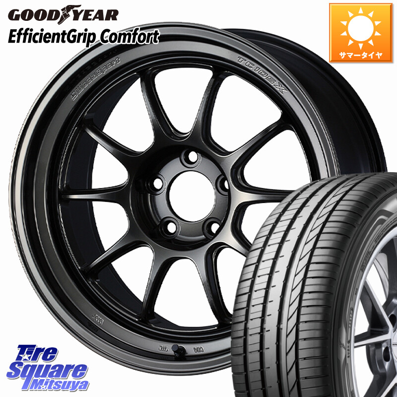 グッドイヤー EffcientGrip Comfort サマータイヤ 225/40R18WEDS TC105X DSR ウェッズスポーツ ホイール 18インチ 18X9.0J(GR YARIS RZ) 35 5穴 114.3 GRヤリス ローダウン向けチューナーサイズ｜タイヤスクエアミツヤ