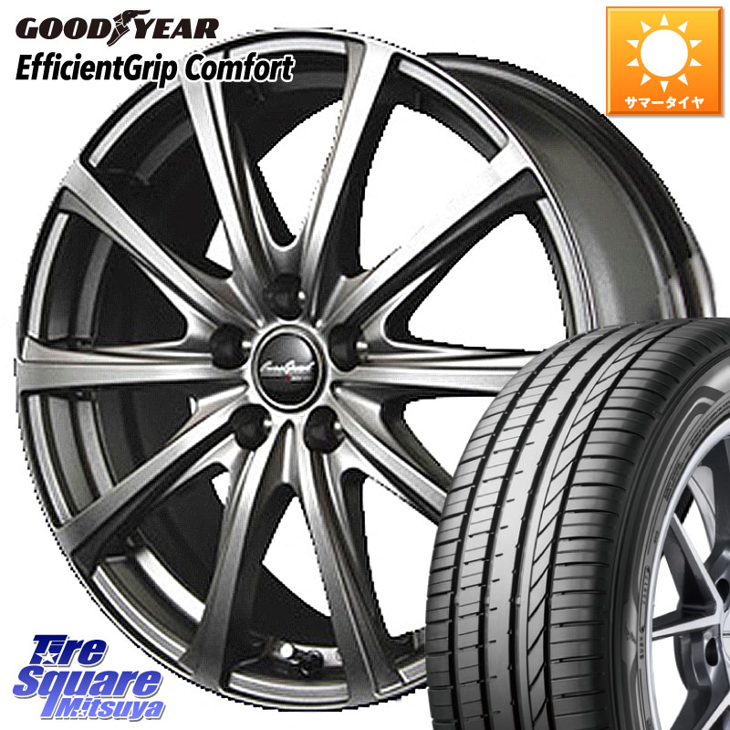 MANARAY ユーロスピード V25 平座仕様(トヨタ車専用) 16インチ MID EuroSpeed 16 X 6.5J +37 5穴 114.3 グッドイヤー EffcientGrip Comfort サマータイヤ 205/60R16 90系ノア ヴォクシー プリウスアルファ