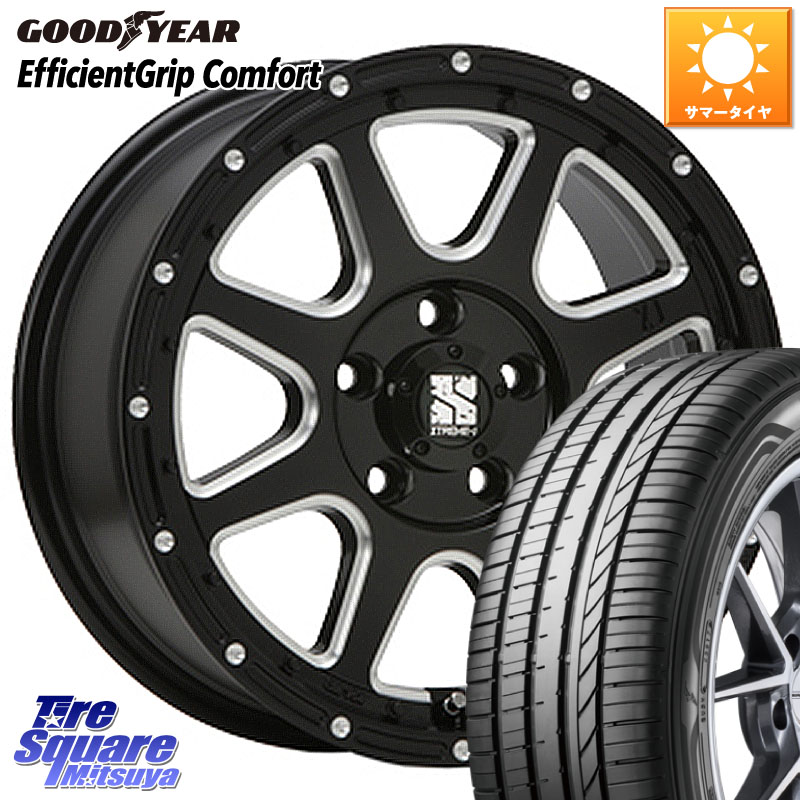 MLJ エクストリームJ ミルド センターキャップ付き ホイール 17インチ 17 X 7.5J +38 5穴 114.3 グッドイヤー EffcientGrip Comfort サマータイヤ 195/45R17