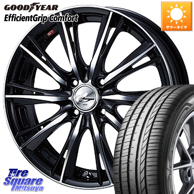 グッドイヤー EffcientGrip Comfort サマータイヤ 195/45R16WEDS 33873 レオニス WX ウェッズ Leonis ホイール 16インチ 16X6.0J 42 4穴 100 M900系タンク/ルーミー SuperONE E11ノート ダイハツ トールM900S・M910S ジャスティ(M900/910F) パッソセッテ プロボックス|タイヤスクエアミツヤ