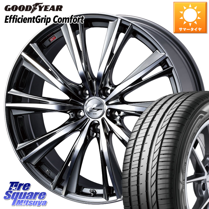 WEDS 33912 レオニス WX ウェッズ Leonis ホイール 19インチ 19 X 8.0J +38 5穴 114.3 グッドイヤー EffcientGrip Comfort サマータイヤ 225/40R19