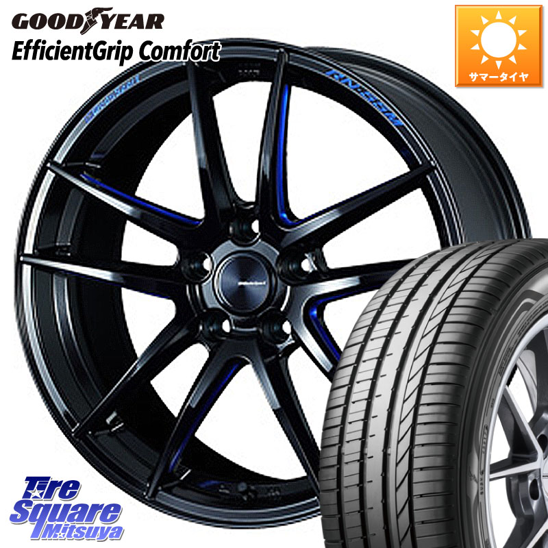WEDS 72931 RN-55M ウェッズ スポーツ ホイール 18インチ 18 X 9.0J(FK) +45 5穴 120 グッドイヤー EffcientGrip Comfort サマータイヤ 255/40R18 FK8シビックTypeRブレンボキャリパー対応