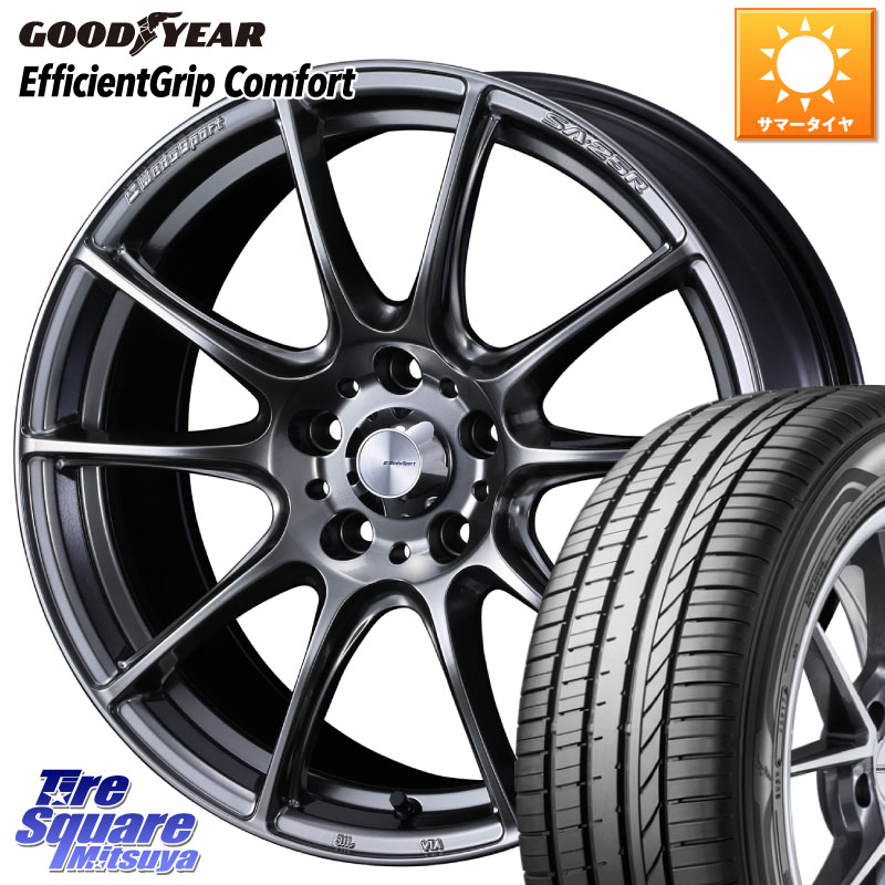 グッドイヤー EffcientGrip Comfort サマータイヤ 215/55R17WEDS WedsSport SA-25R SA25R ウェッズ スポーツ ホイール 17インチ 17X7.0J 48 5穴 100｜タイヤスクエアミツヤ