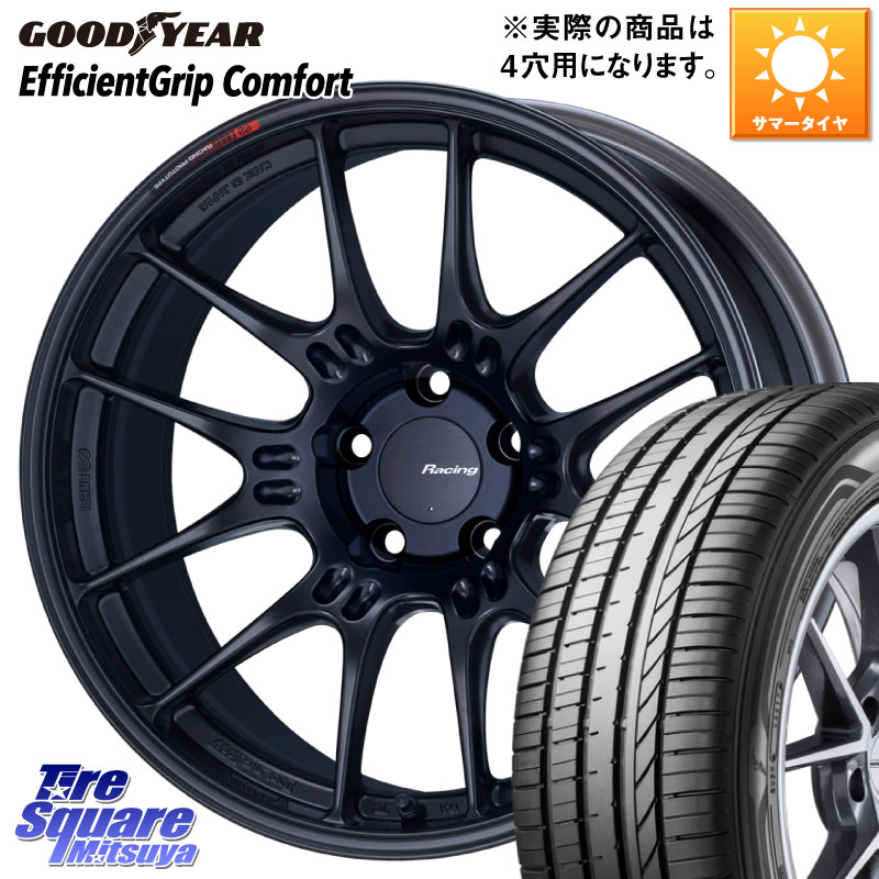 グッドイヤー EffcientGrip Comfort サマータイヤ 205/45R17ENKEI エンケイ RACING GTC02 BK ホイール 17インチ 17X7.5J 35 4穴 100 ロードスター(ローダウン等)|タイヤスクエアミツヤ