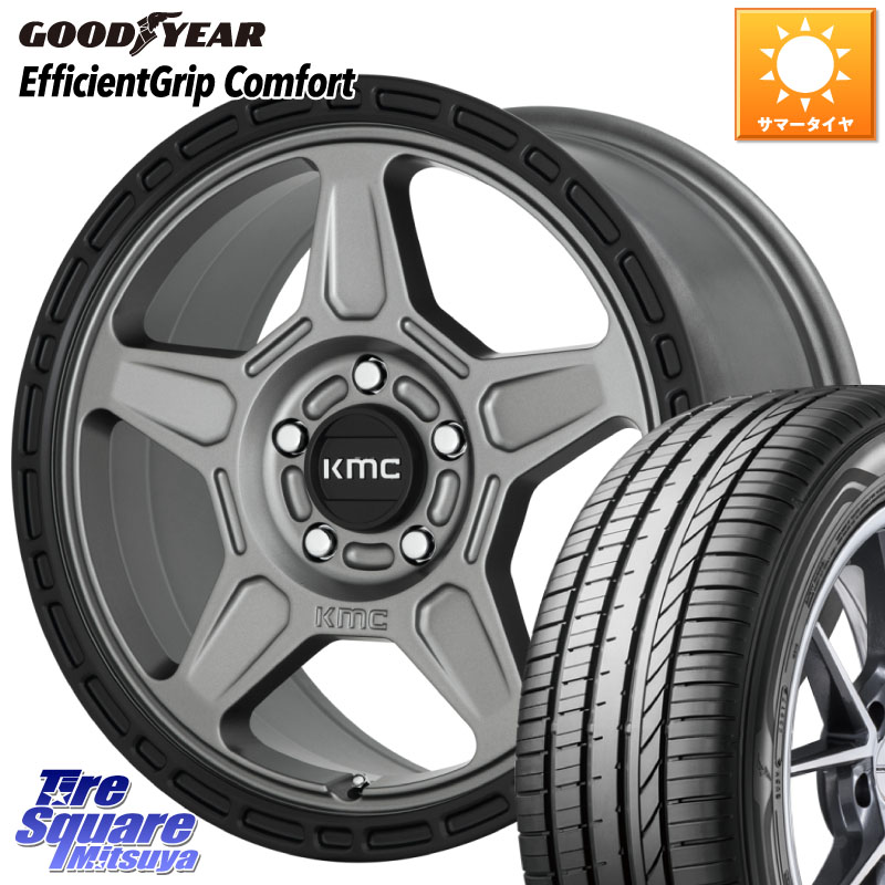 KMC KM721 ALPINE グレイ ホイール 17インチ 専用Nut別売 17 X 8.0J +38 5穴 114.3 グッドイヤー EffcientGrip Comfort サマータイヤ 215/55R17