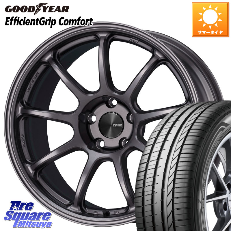 ENKEI PerformanceLine PF09 ホイール 4本 18インチ 18 X 9.0J(EVO10 CZ4A) +30 5穴 114.3 グッドイヤー EffcientGrip Comfort サマータイヤ 245/40R18 CZ4Aランエボ10ブレンボキャリパー対応