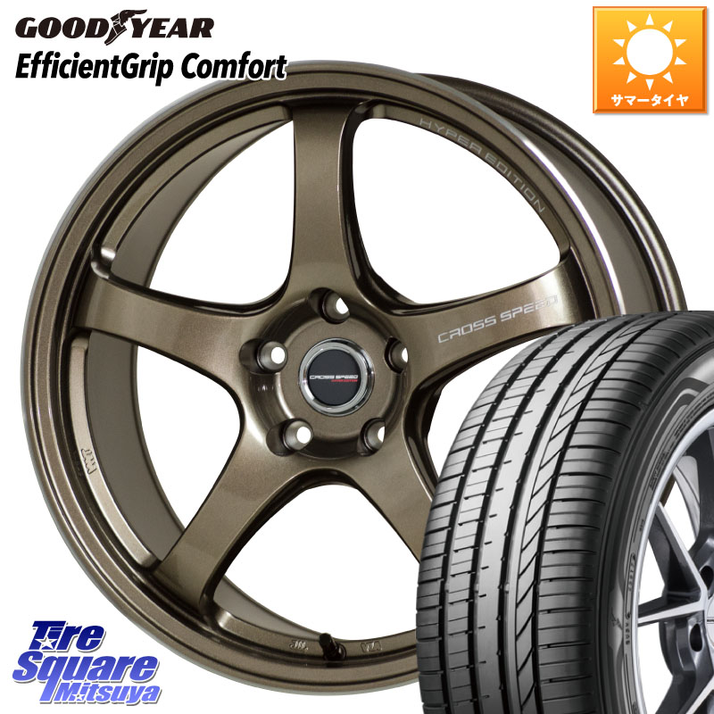 グッドイヤー EffcientGrip Comfort サマータイヤ 225/50R18HotStuff クロススピード CR5 CR-5 軽量 BRM ホイール 18インチ 18X7.5J 48 5穴 100|タイヤスクエアミツヤ