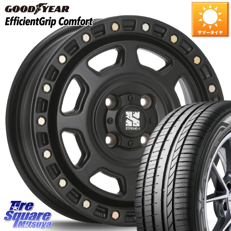 グッドイヤー EffcientGrip Comfort サマータイヤ 165/50R15MLJ XJ07 XTREME-J 4H BK エクストリームJ 15インチ 15X4.5J 43 4穴 100 タウンボックス クリッパーリオ 日産 コペン アトレーワゴン|タイヤスクエアミツヤ
