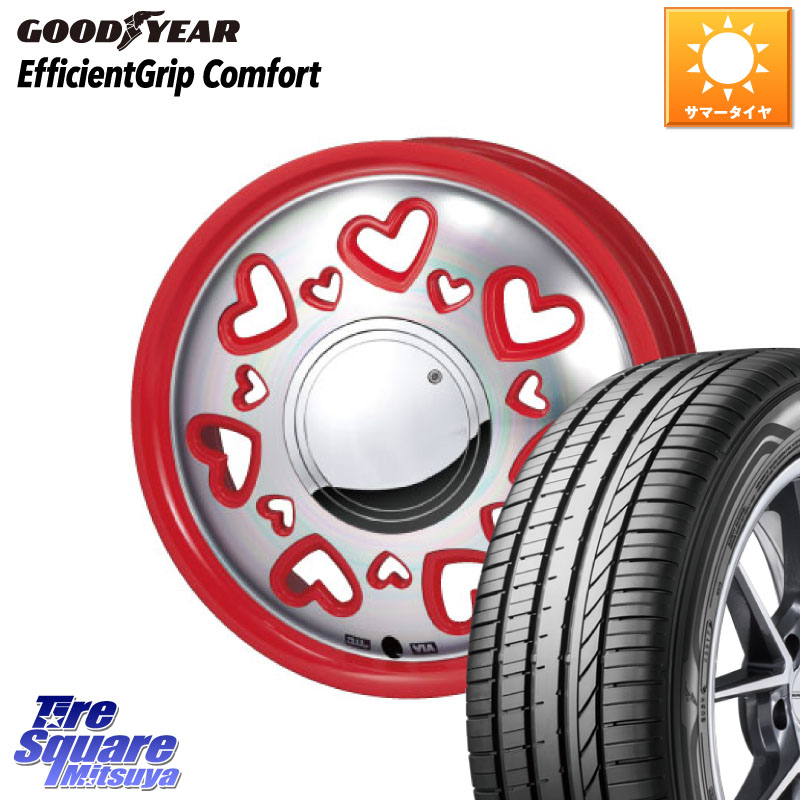 グッドイヤー EffcientGrip Comfort サマータイヤ 165/55R15MONZA K Quty キューティー ホイール 15インチ 15X4.5J 43 4穴 100 N-BOX タント スペーシア サクラ R1 R2 ルークス ROOX 日産 デイズ デイズルークス 日産 デリカ ミニ DELICA MINI コペン N-ONE N ONE エヌ｜タイヤスクエアミツヤ