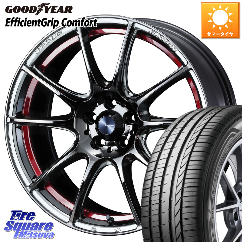 WEDS SA-25R RED ウェッズ スポーツ ホイール 18インチ 18 X 7.5J +45 5穴 114.3 グッドイヤー EffcientGrip Comfort サマータイヤ 225/55R18 レヴォーグレイバック SL系フォレスター SK系フォレスター