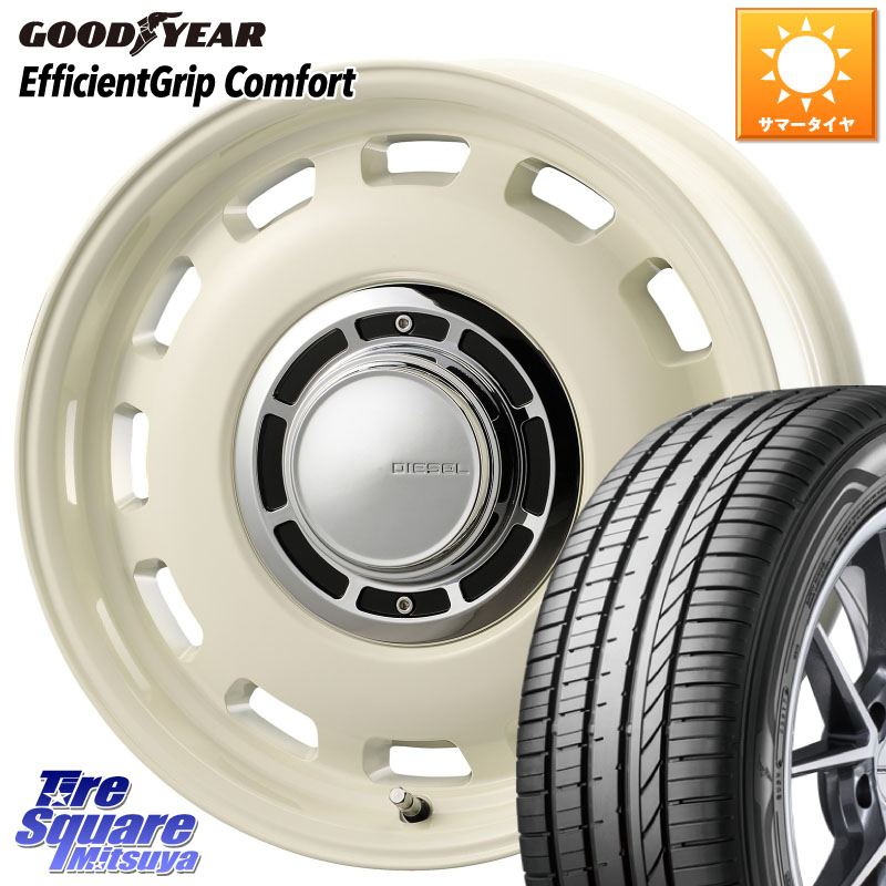グッドイヤー EffcientGrip Comfort サマータイヤ 175/65R15コスミック クロスブラッド DIESEL ホワイト ディーゼル ホイール 15インチ 15X6.0J 42 5穴 100 トレジア ラクティス|タイヤスクエアミツヤ