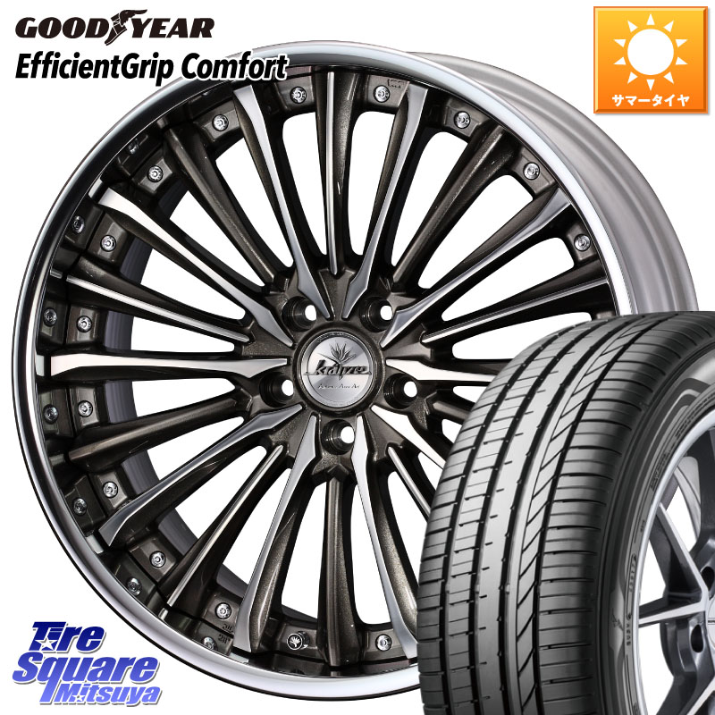 グッドイヤー EffcientGrip Comfort サマータイヤ 225/40R19WEDS Kranze Vierharm ReverseRim LoDisk 19インチ 3ピース 19X8.0J 35 5穴 114.3 クラウンロイヤル|タイヤスクエアミツヤ
