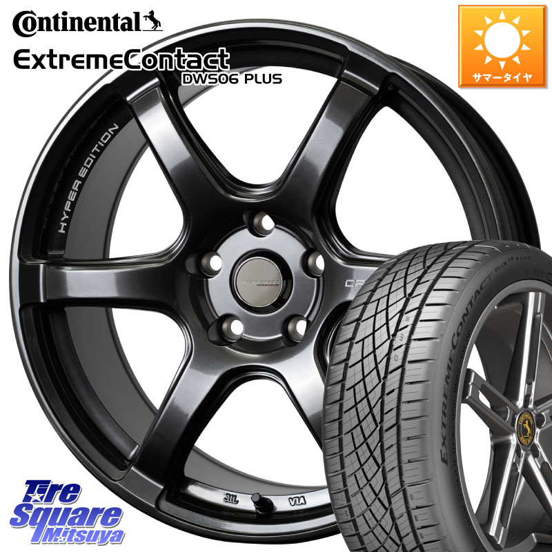 HotStuff クロススピード RS6 軽量ホイール 17インチ 17 X 7.5J +45 5穴 114.3 コンチネンタル ExtremeContact DWS06 PLUS エクストリームコンタクト 225/50R17 WRX S4(VBH)