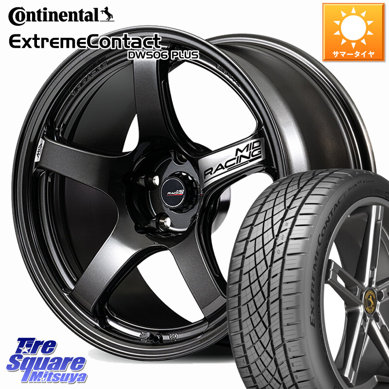 コンチネンタル ExtremeContact DWS06 PLUS エクストリームコンタクト 265/35R18MANARAY MID RACING R50 EVO ホイール 18インチ 18X9.5J(FK) 45 5穴 120 FK8シビックTypeR要ローダウン|タイヤスクエアミツヤ