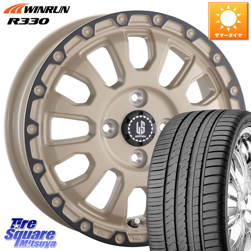 阿部商会 LA STRADA AVENTURA アヴェンチュラ GAR 16インチ 16 X 6.0J +40 4穴 100 WINRUN R330 サマータイヤ 165/50R16 ミラージュ