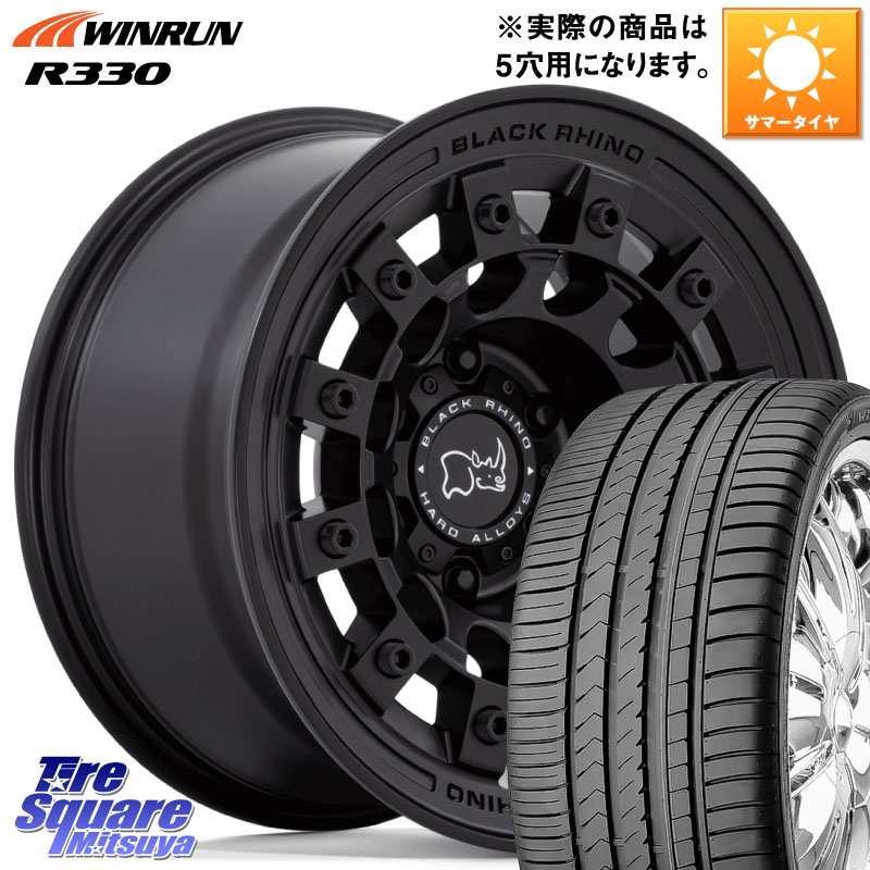 BLACK RHINO FUJI フジ MB ホイール 17インチ ブラックライノ 17 X 8.0J +38 5穴 114.3 WINRUN R330 サマータイヤ 215/55R17