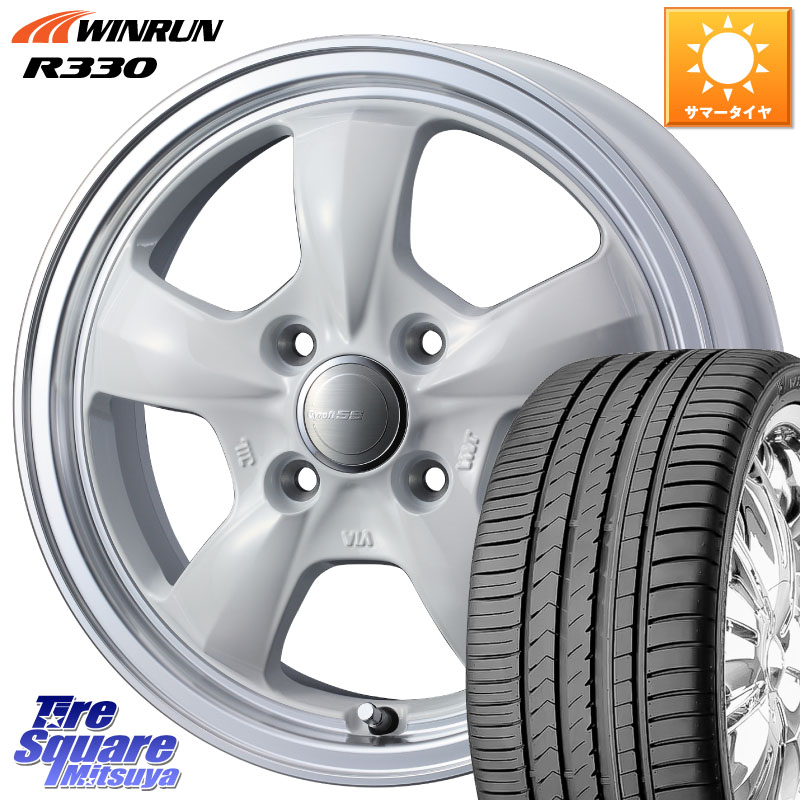 WEDS 41119 GYRAFT 5S グラフト ホワイト ホイール 15インチ 15 X 4.5J +45 4穴 100 WINRUN R330 サマータイヤ 165/50R15