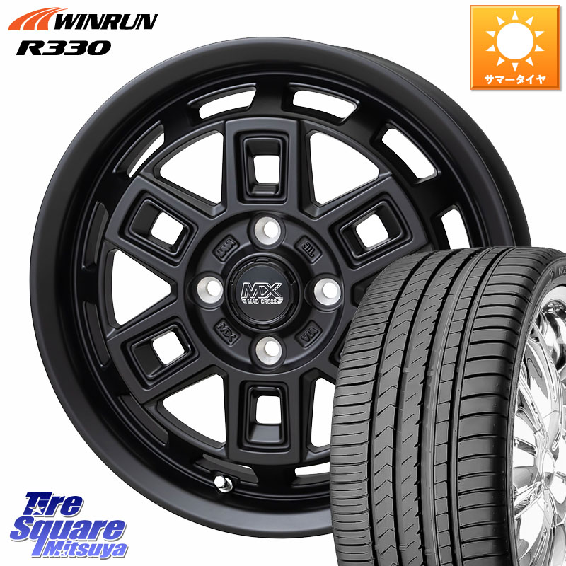 WINRUN R330 サマータイヤ 165/50R15HotStuff MAD CROSS AEVER マッドクロス アイヴァー ホイール 15インチ 15X4.5J 45 4穴 100 タウンボックス クリッパーリオ 日産 コペン アトレーワゴン|タイヤスクエアミツヤ