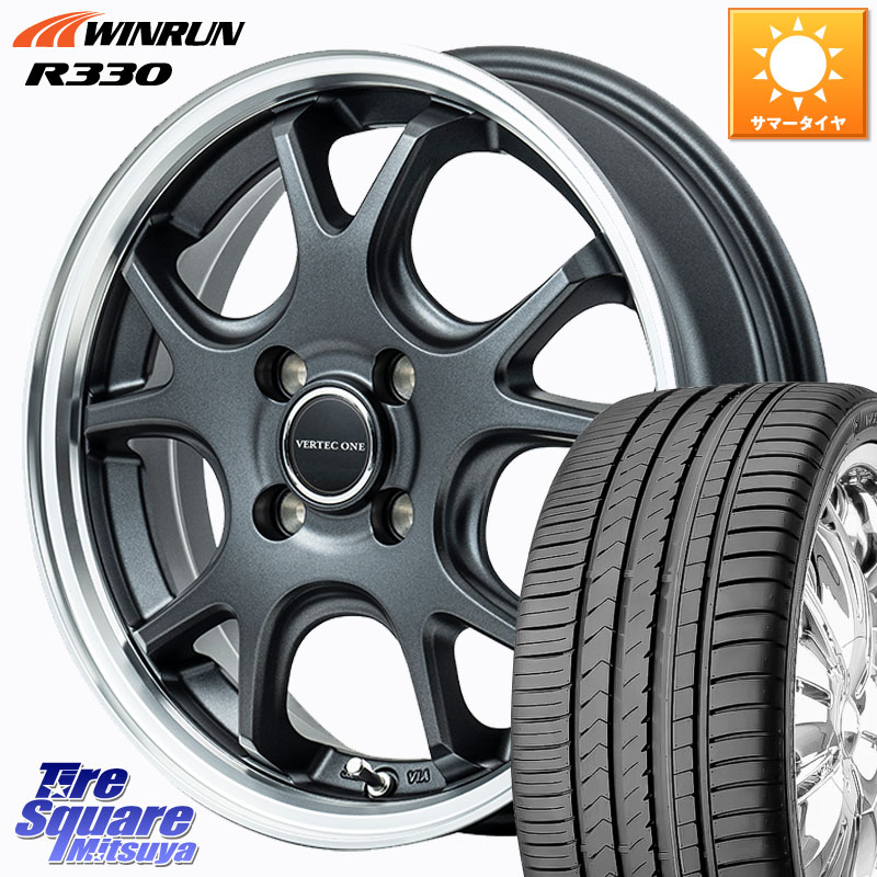 MANARAY MID VERTEC ONE EXE5 Vselection ホイール 15インチ 15 X 4.5J +45 4穴 100 WINRUN R330 サマータイヤ 165/50R15