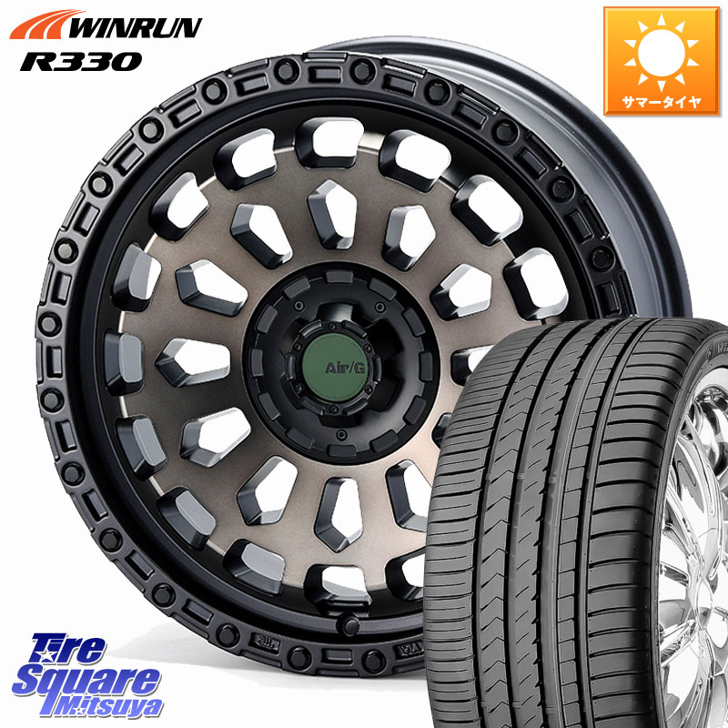4X4エンジニアリング Air/G VULCAN GHOST ホイール 17インチ 17 X 7.0J +35 5穴 114.3 WINRUN R330 サマータイヤ 225/50R17