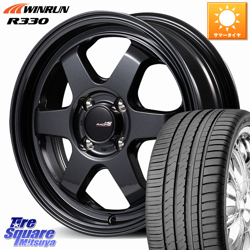 MANARAY MID RACING R06 ホイール 17インチ 17 X 7.5J +42 4穴 100 WINRUN R330 サマータイヤ 205/50R17 E13オーラ