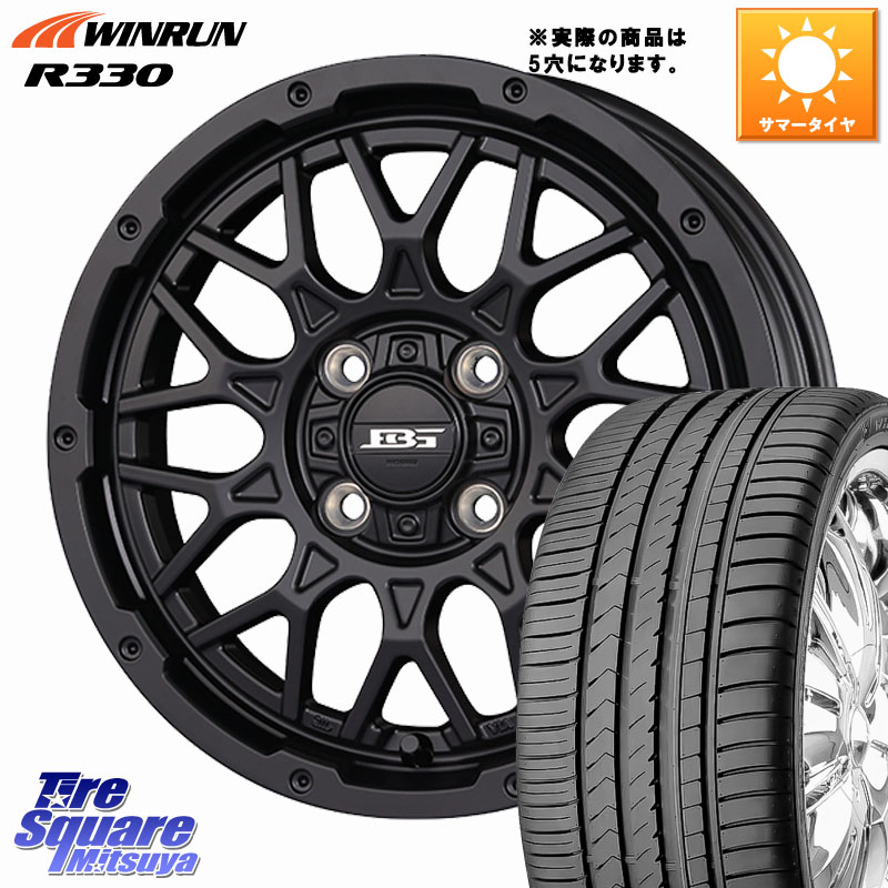 KOSEI BOTTOMGARCIA SHADOWBAHT ホイール 16インチ 16 X 7.0J +38 5穴 114.3 WINRUN R330 サマータイヤ 195/50R16