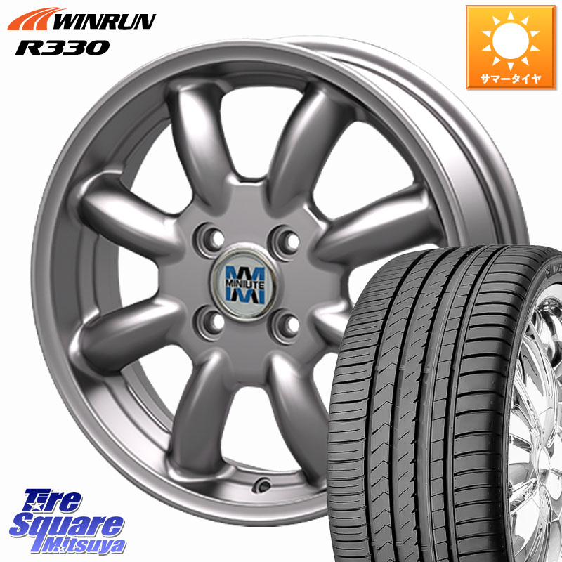 WINRUN R330 サマータイヤ 165/55R15KOSEI MINILITE シルバー ホイール 15インチ ミニライト 15X5.0J 40 4穴 100｜タイヤスクエアミツヤ