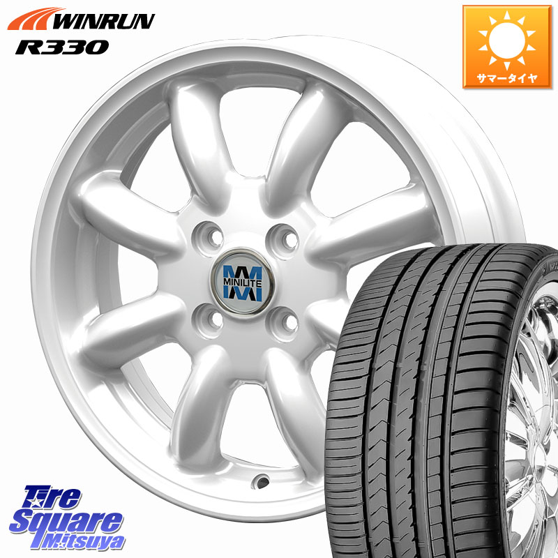 KOSEI MINILITE ホワイト ホイール 14インチ ミニライト 14 X 5.0J +40 4穴 100 WINRUN R330 サマータイヤ 165/55R14 ハイゼット アゲトラCustom車用※軽自動車専用ホイール※