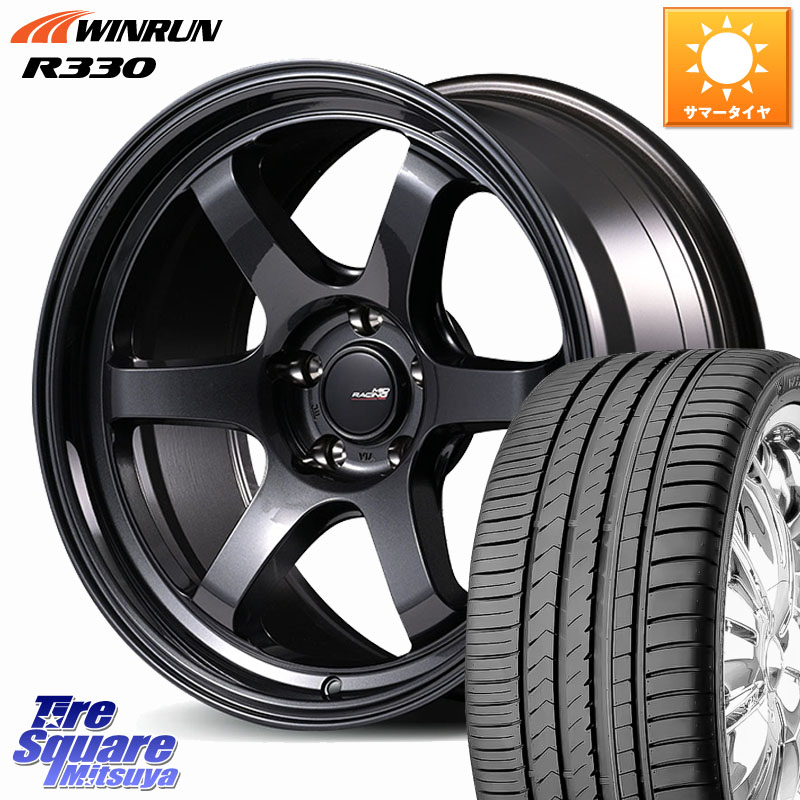 MANARAY MID RACING R06 14R球面座ナット専用 ホイール 18インチ 18 X 9.5J(FK) +60 5穴 120 WINRUN R330 サマータイヤ 245/40R18