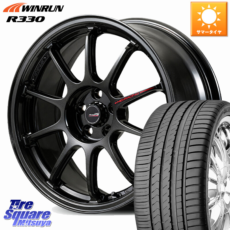 WINRUN R330 サマータイヤ 225/35R19MANARAY 【欠品次回7月下-8月上旬予定】MID RACING R10 EVO ホイール 18インチ レーシング 18X8.5J(86 Brembo) 45 5穴 100 BRZ ブレンボキャリパー|タイヤスクエアミツヤ