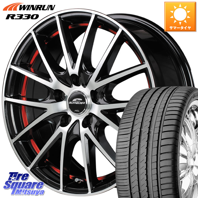 MANARAY MID SCHNEIDER シュナイダー RX27 RX-27 ホイール 4本 17インチ 17 X 7.0J +48 5穴 114.3 WINRUN R330 サマータイヤ 225/45R17