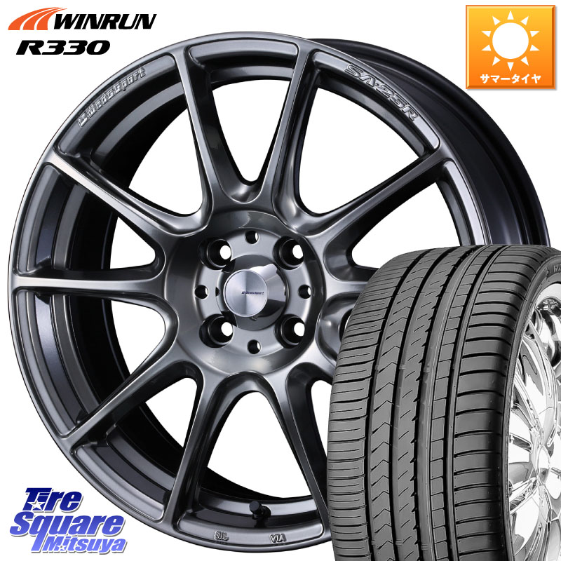 WEDS SA-25R PSB ウェッズ スポーツ ホイール 17インチ 17 X 7.0J(ND5RC Brembo) +43 4穴 100 WINRUN R330 サマータイヤ 205/40R17 ロードスター オプションブレンボキャリパー対応(990S、限定車含む)
