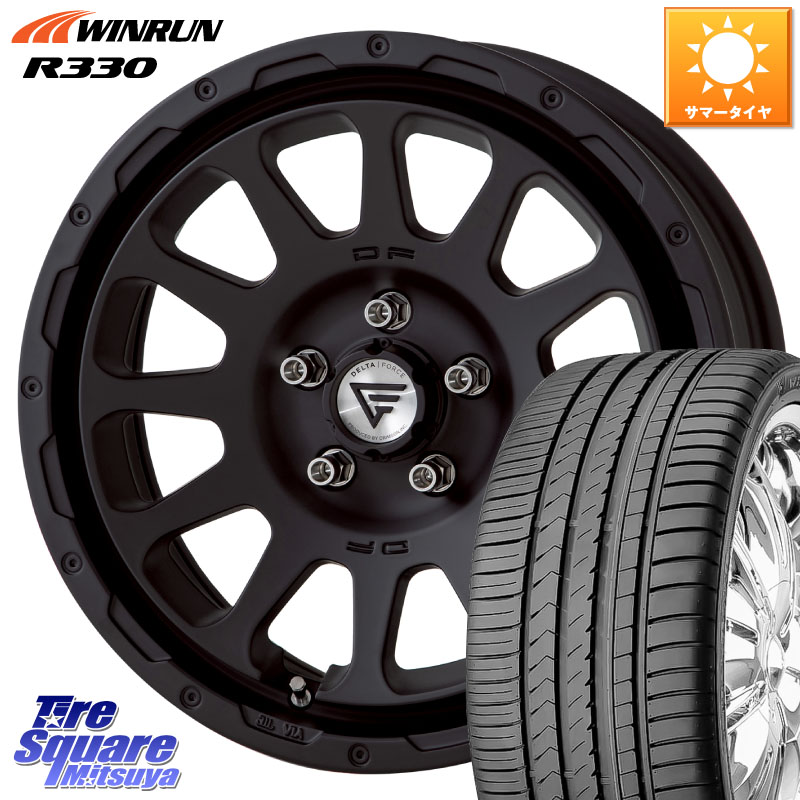 DELTA FORCE デルタフォース オーバル BK 17インチ 7J ホイール 17 X 7.0J +32 5穴 114.3 WINRUN R330 サマータイヤ 215/55R17