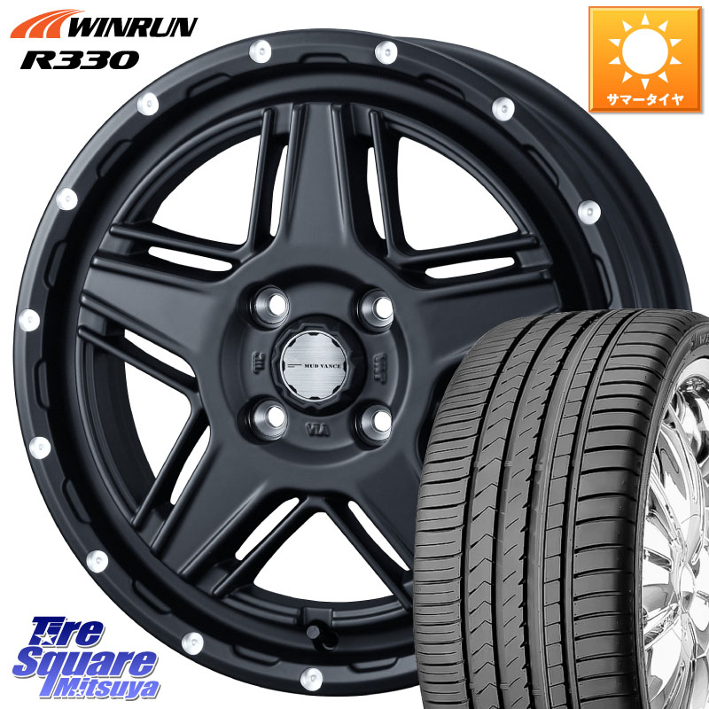 WEDS 40530 マッドヴァンス MUD VANCE 07 BK 15インチ 15 X 4.5J +45 4穴 100 WINRUN R330 サマータイヤ 165/50R15