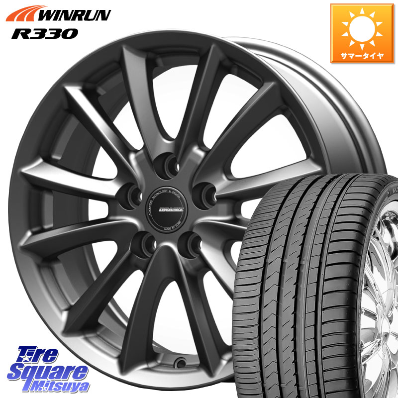 KOSEI クレイシズVS6 QRA801Gホイール 18 X 7.0J +53 5穴 114.3 WINRUN R330 サマータイヤ 215/40R18