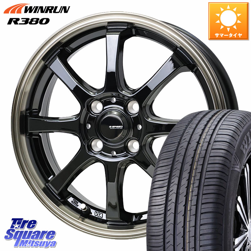 HotStuff G-SPEED P-08 ホイール 16インチ ジースピード 16 X 6.0J +45 4穴 100 WINRUN R380 サマータイヤ 195/60R16 E13オーラ