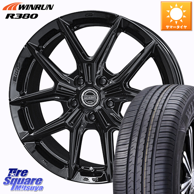 WINRUN R380 サマータイヤ 175/65R15KYOHO SMACK IG-TEC スマック ホイール 15インチ グロスブラック 15X6.0J 43 5穴 100 トレジア ラクティス|タイヤスクエアミツヤ