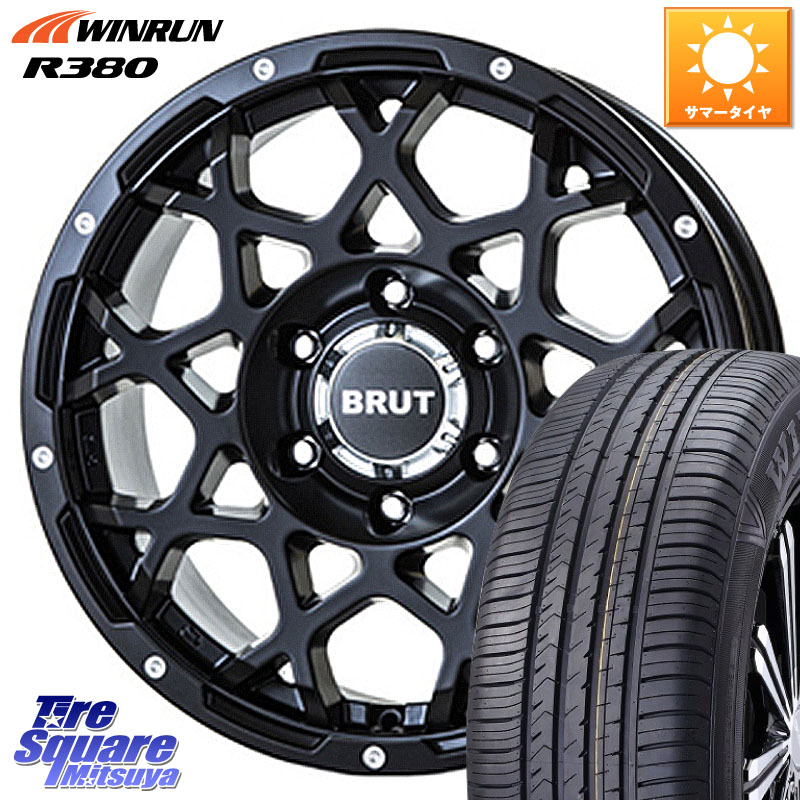 BRUT ブルート BR-55 BR55 ミルドサテンブラック ホイール 16インチ 16 X 6.5J(US) +35 5穴 110 WINRUN R380 サマータイヤ 215/65R16
