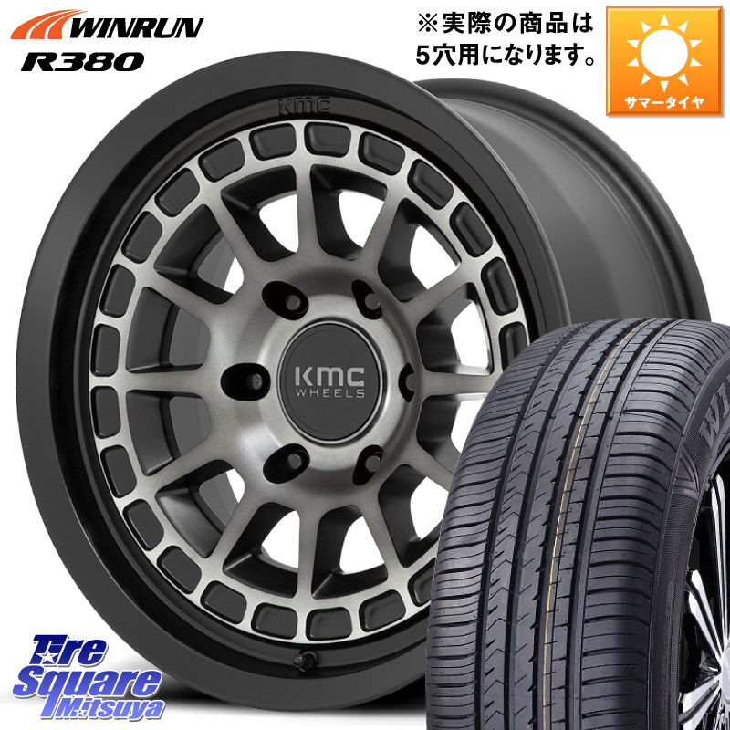 KMC KM719 CANYON GRAY 17インチ 17 X 8.0J +35 5穴 114.3 WINRUN R380 サマータイヤ 215/60R17 20系アルファード