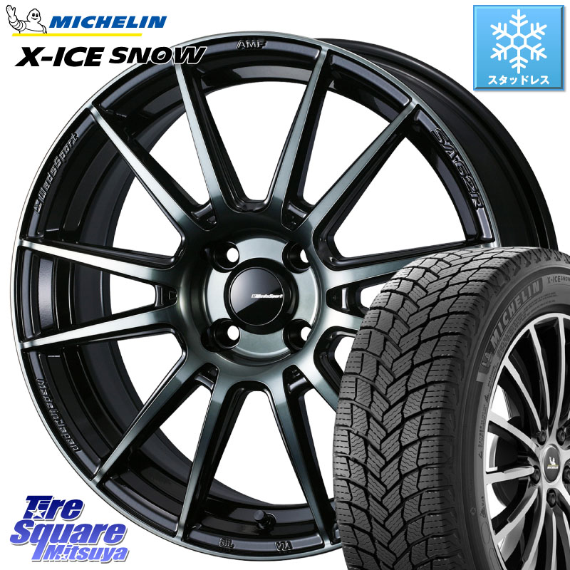 ミシュラン X-ICE SNOW エックスアイススノー XICE SNOW スタッドレス ミツヤ 正規品 205/50R17 WEDS WedsSport SA-62R ホイール 17インチ 17 X 6.5J +42 4穴 100 E13オーラ