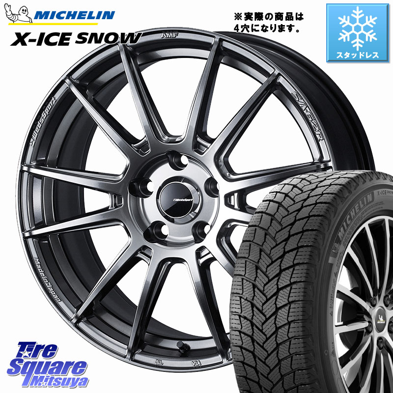 ミシュラン X-ICE SNOW エックスアイススノー XICE SNOWスタッドレス ミツヤ 正規品 205/55R16 WEDS WedsSport SA-62R ホイール 16インチ 16 X 6.5J +42 4穴 100 E13オーラ
