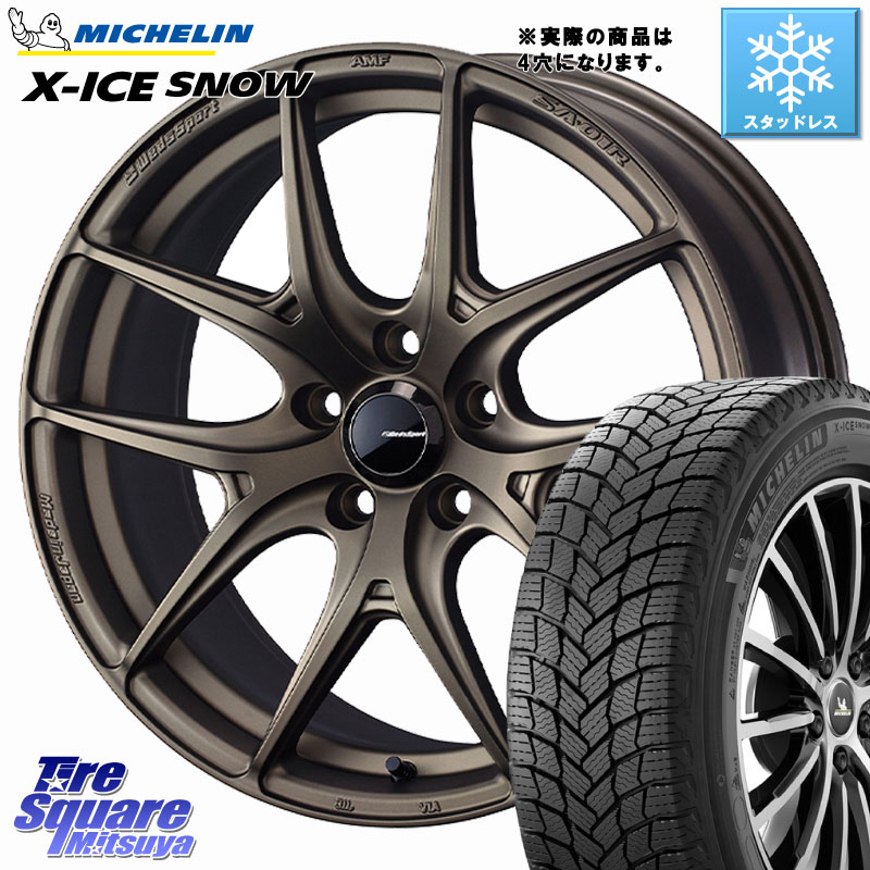 ミシュラン X-ICE SNOW エックスアイススノー XICE SNOW スタッドレス ミツヤ 正規品 205/50R17 WEDS WedsSport SA-01R ホイール 17インチ ウェッズ スポーツ 17 X 6.5J +42 4穴 100 E13オーラ