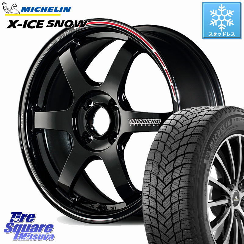 ミシュラン X-ICE SNOW エックスアイススノー XICE SNOW スタッドレス ミツヤ 正規品 195/60R16 RAYS 【欠品次回10~11月】 TE37 SONIC TIME ATTACK EDITION 鍛造 ホイール 16インチ 16 X 6.0J +43 4穴 100 E13オーラ